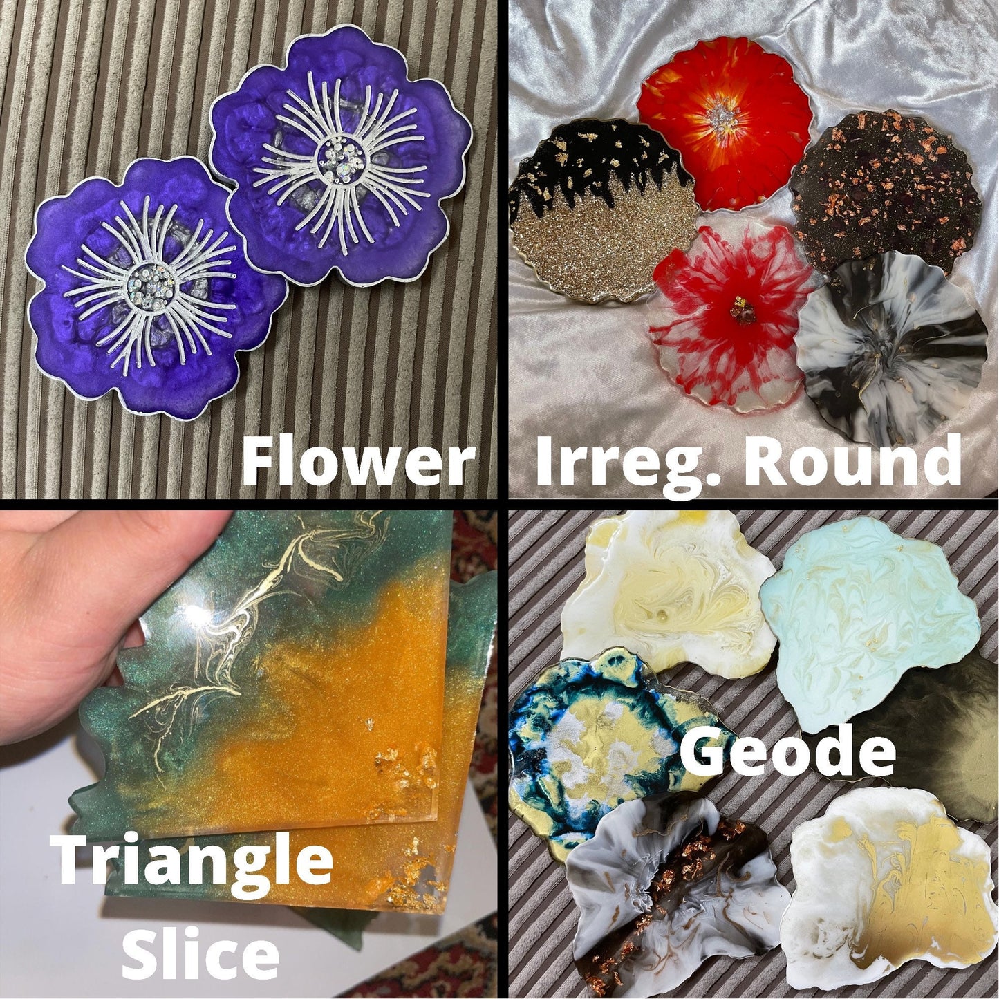 Oval Geode Resin Tray + Coasters - Custom - EpoxyCore - [shop_type] 