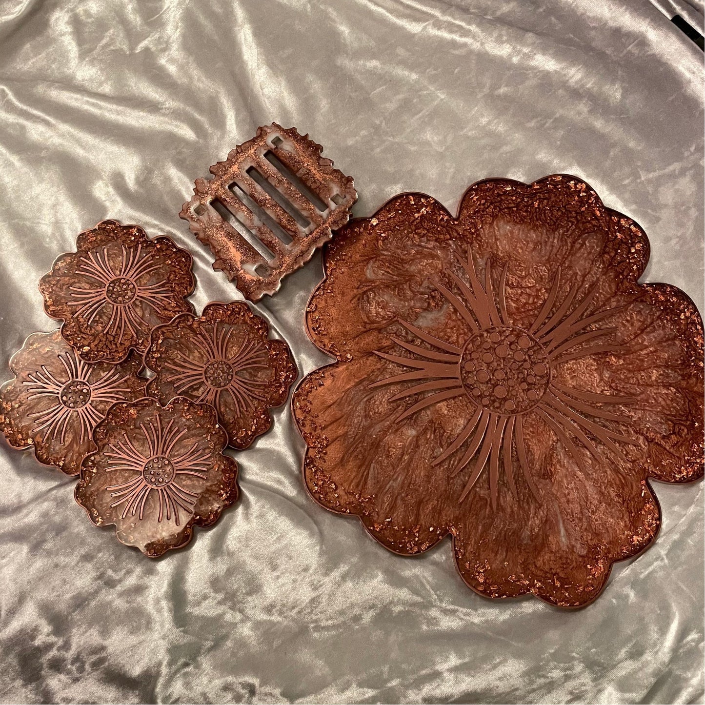 Sakura Flower Tray + Coasters - Custom - EpoxyCore - [shop_type] 