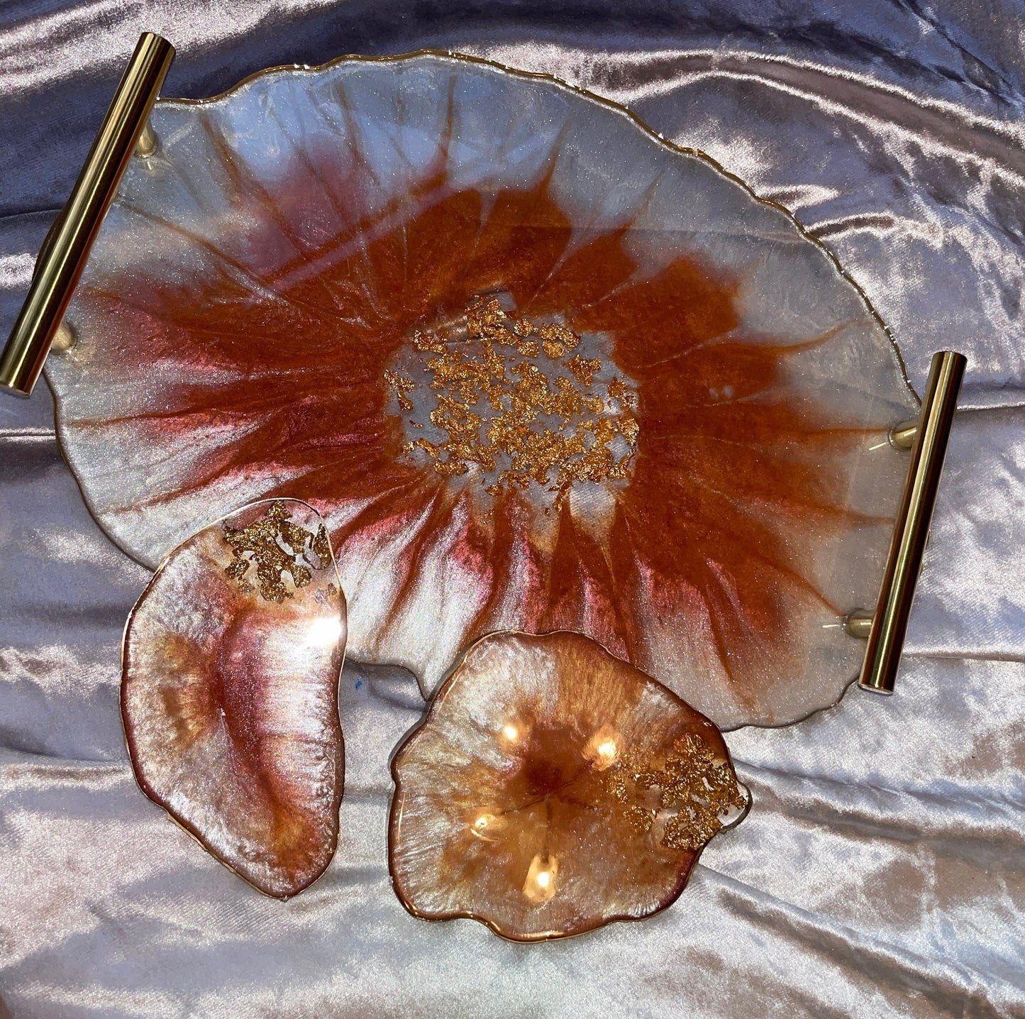 Oval Geode Resin Tray + Coasters - Custom - EpoxyCore - [shop_type] 