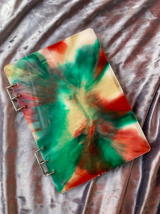 Red , Green and Yellow A5 Refillable Resin Notebook - EpoxyCore - [shop_type] 