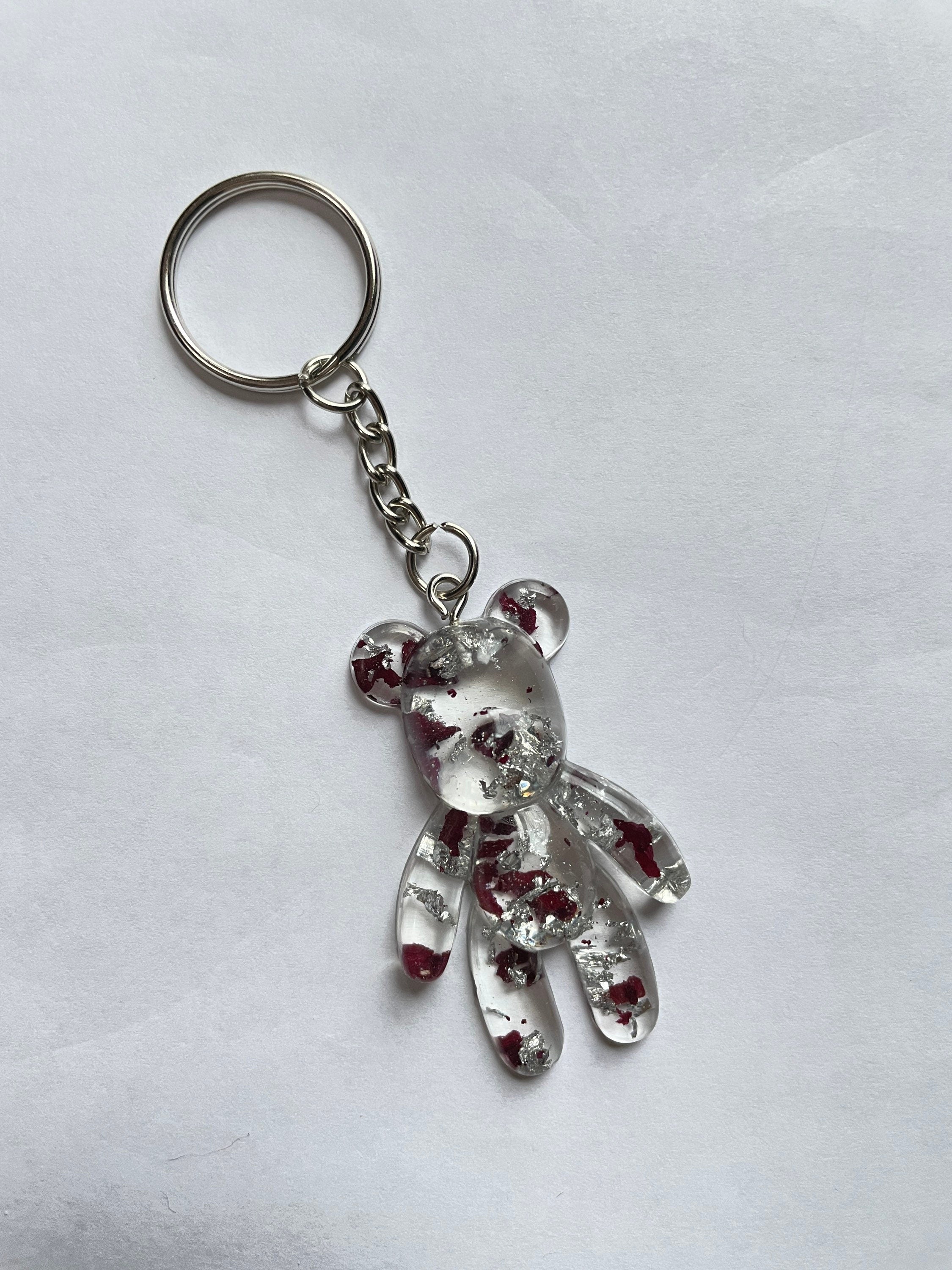 Metal teddy hot sale bear keychain