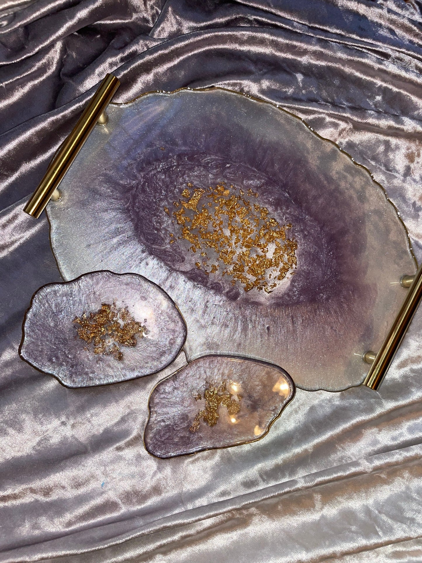 Oval Geode Resin Tray + Coasters - Custom - EpoxyCore - [shop_type] 