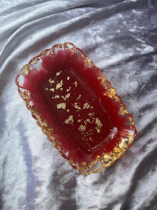 Rectangle Pleated Resin Trinket Tray - Custom - EpoxyCore - [shop_type] 