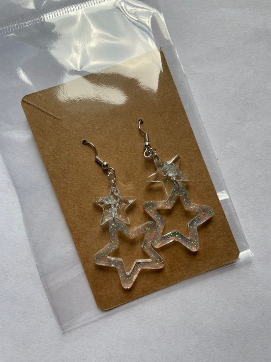 Star Two-Tier Dangle Resin Earrings - Custom - EpoxyCore - [shop_type] 