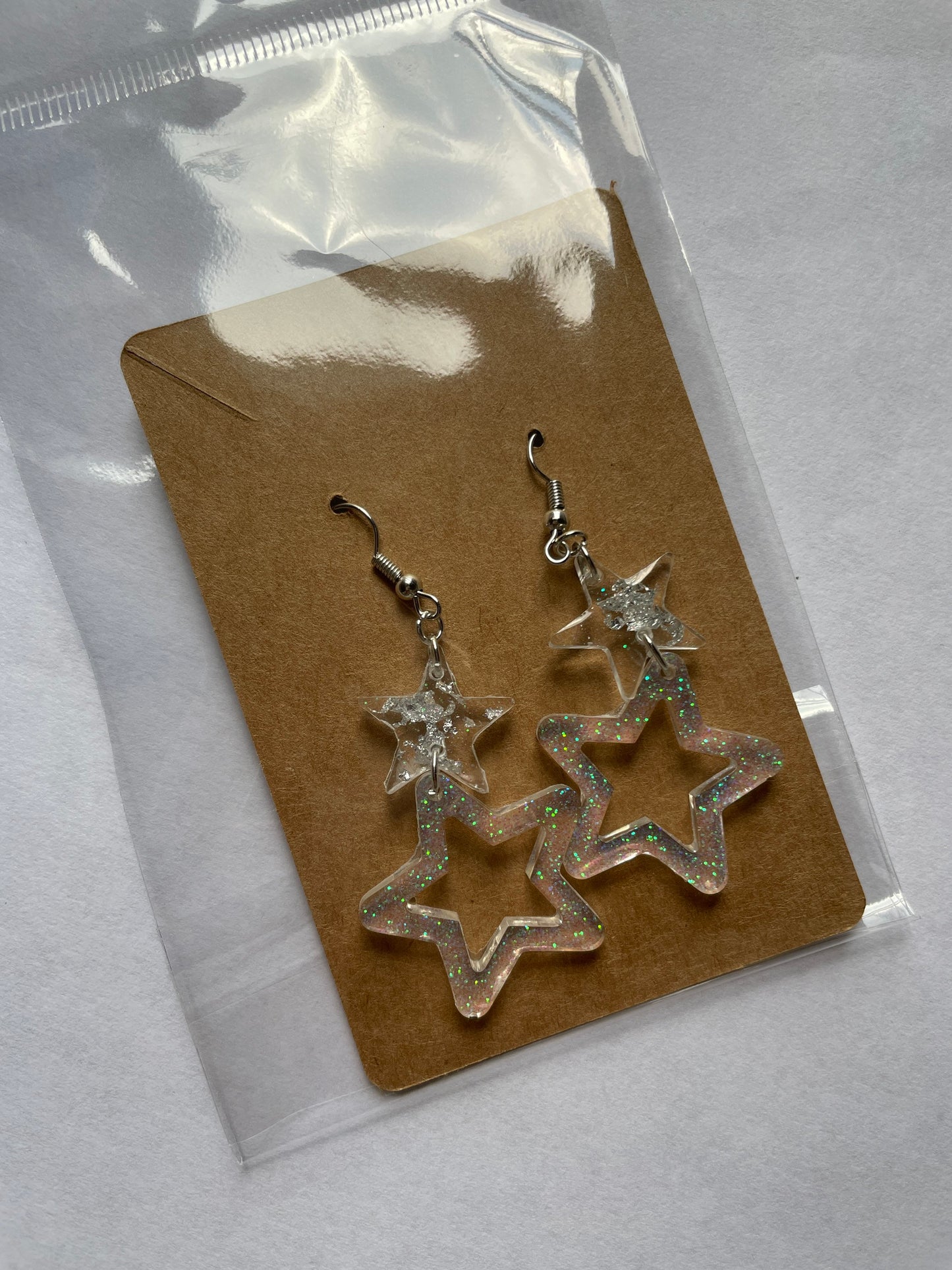 Star Two-Tier Dangle Resin Earrings - Custom - EpoxyCore - [shop_type] 