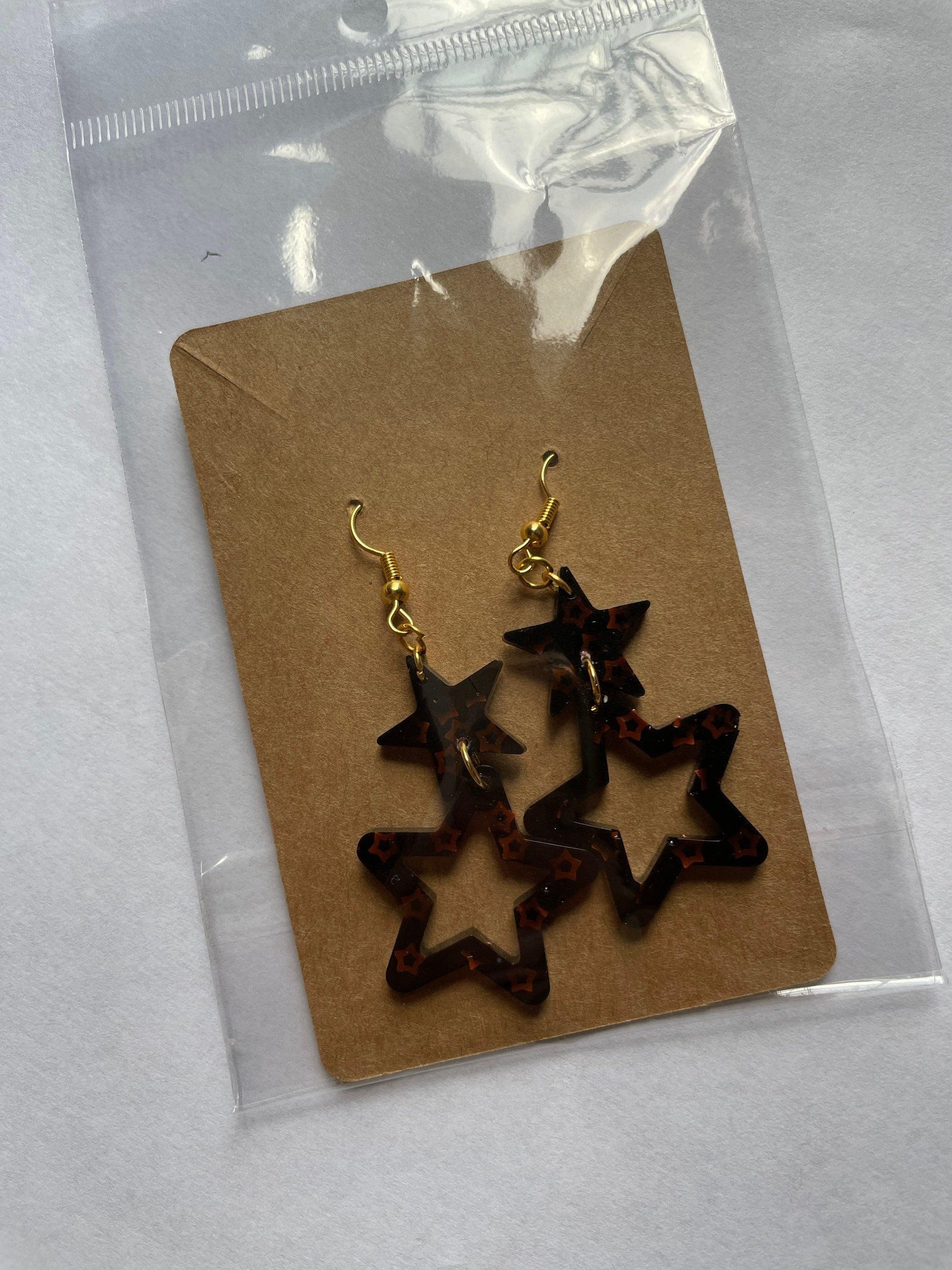 Star Two-Tier Dangle Resin Earrings - Custom - EpoxyCore - [shop_type] 