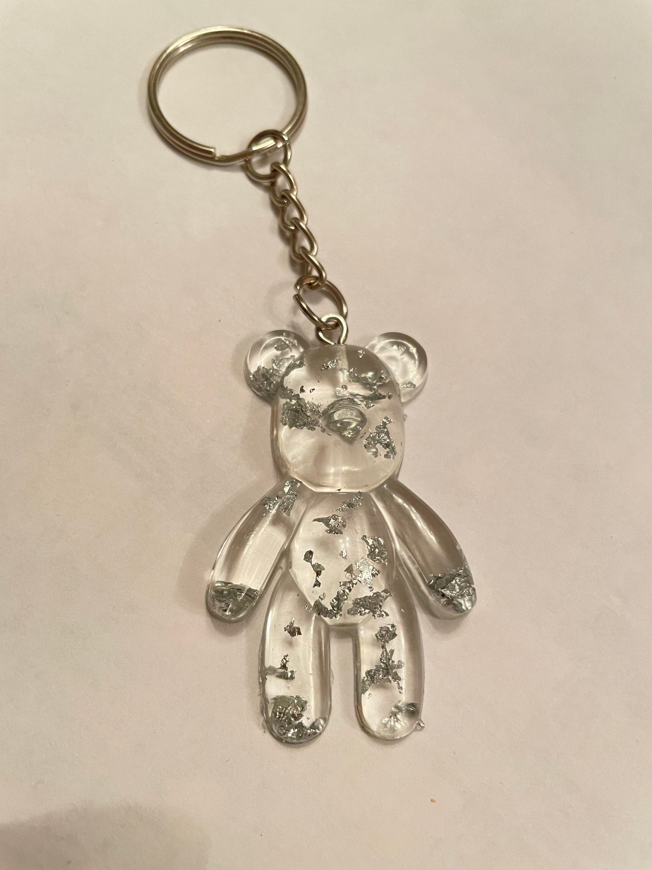 Silver teddy hot sale bear keyring