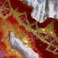 Deep Red, Gold and Glitter Geode Resin Placemat - EpoxyCore - [shop_type] 