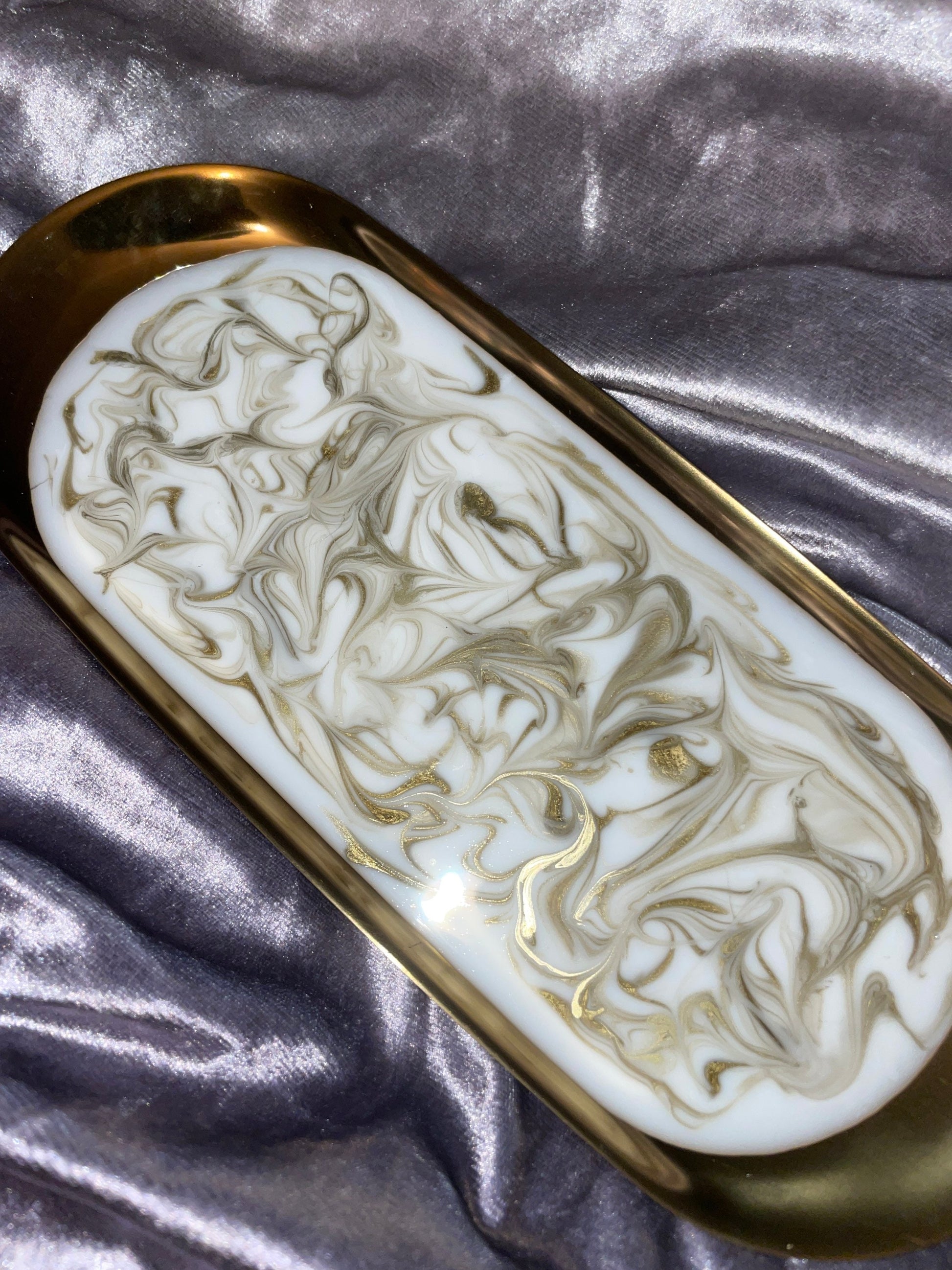 Oval Gold Metal Resin Trinket Tray - Custom - EpoxyCore - [shop_type] 