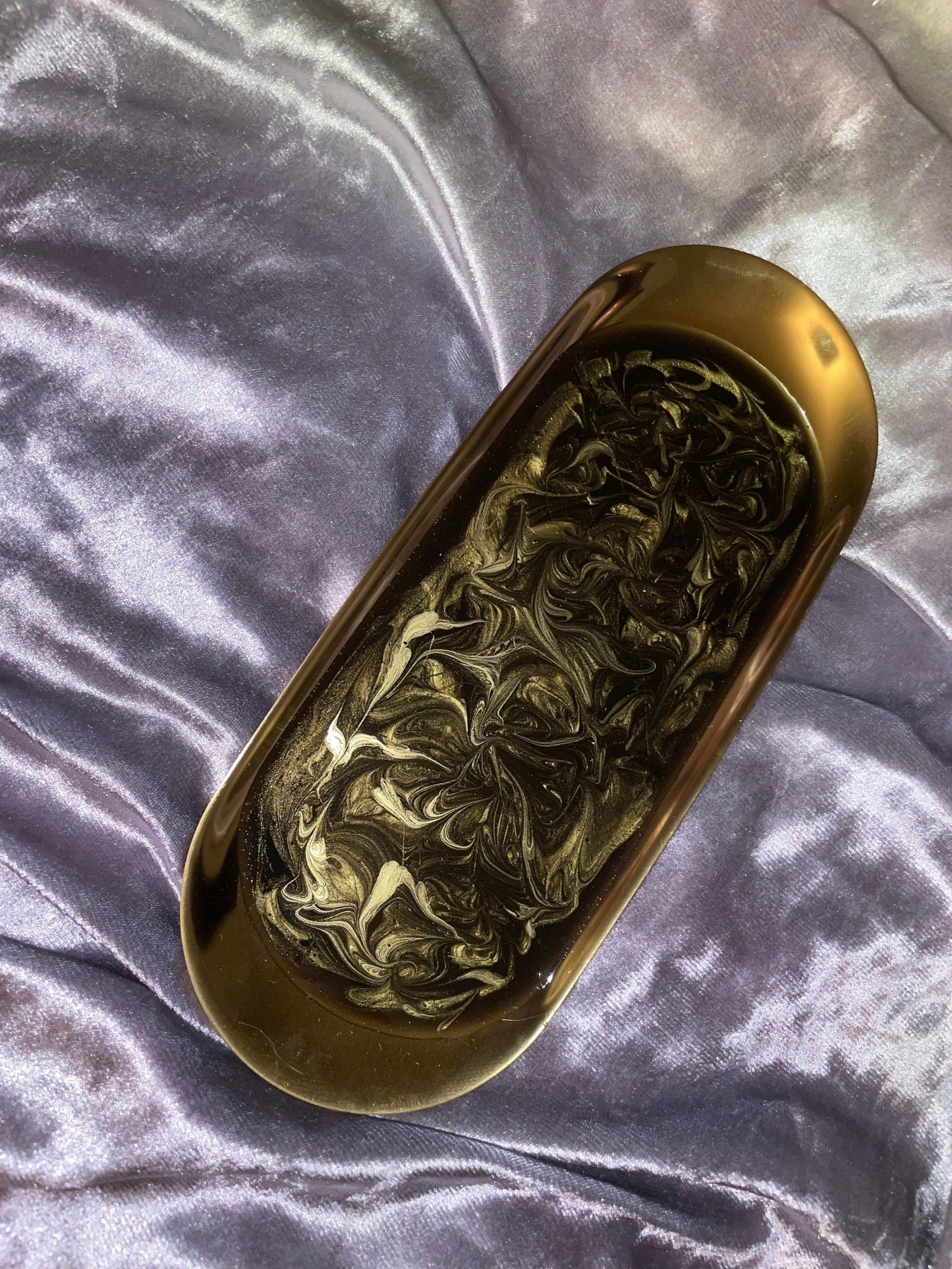 Oval Gold Metal Resin Trinket Tray - Custom - EpoxyCore - [shop_type] 