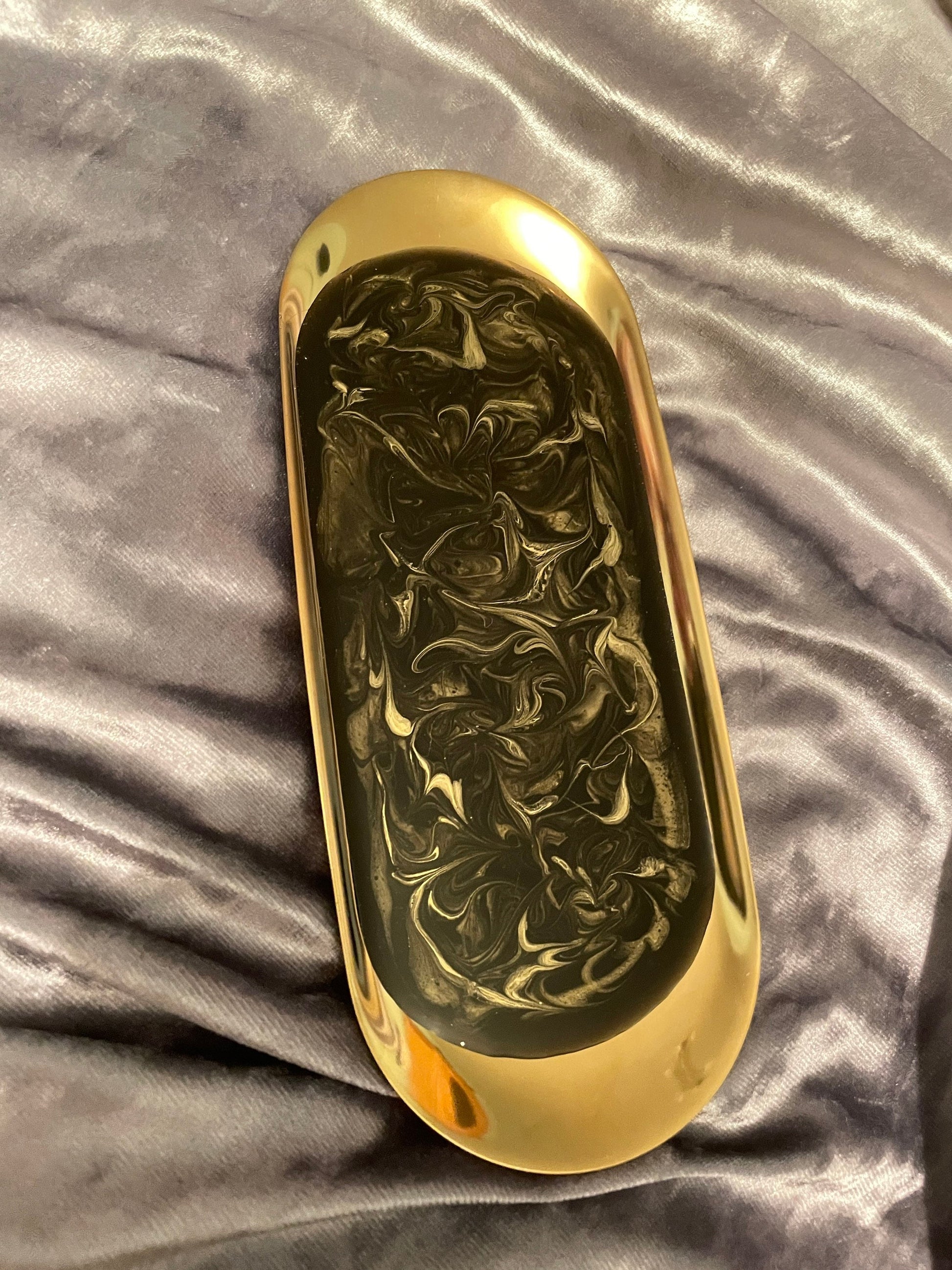 Oval Gold Metal Resin Trinket Tray - Custom - EpoxyCore - [shop_type] 