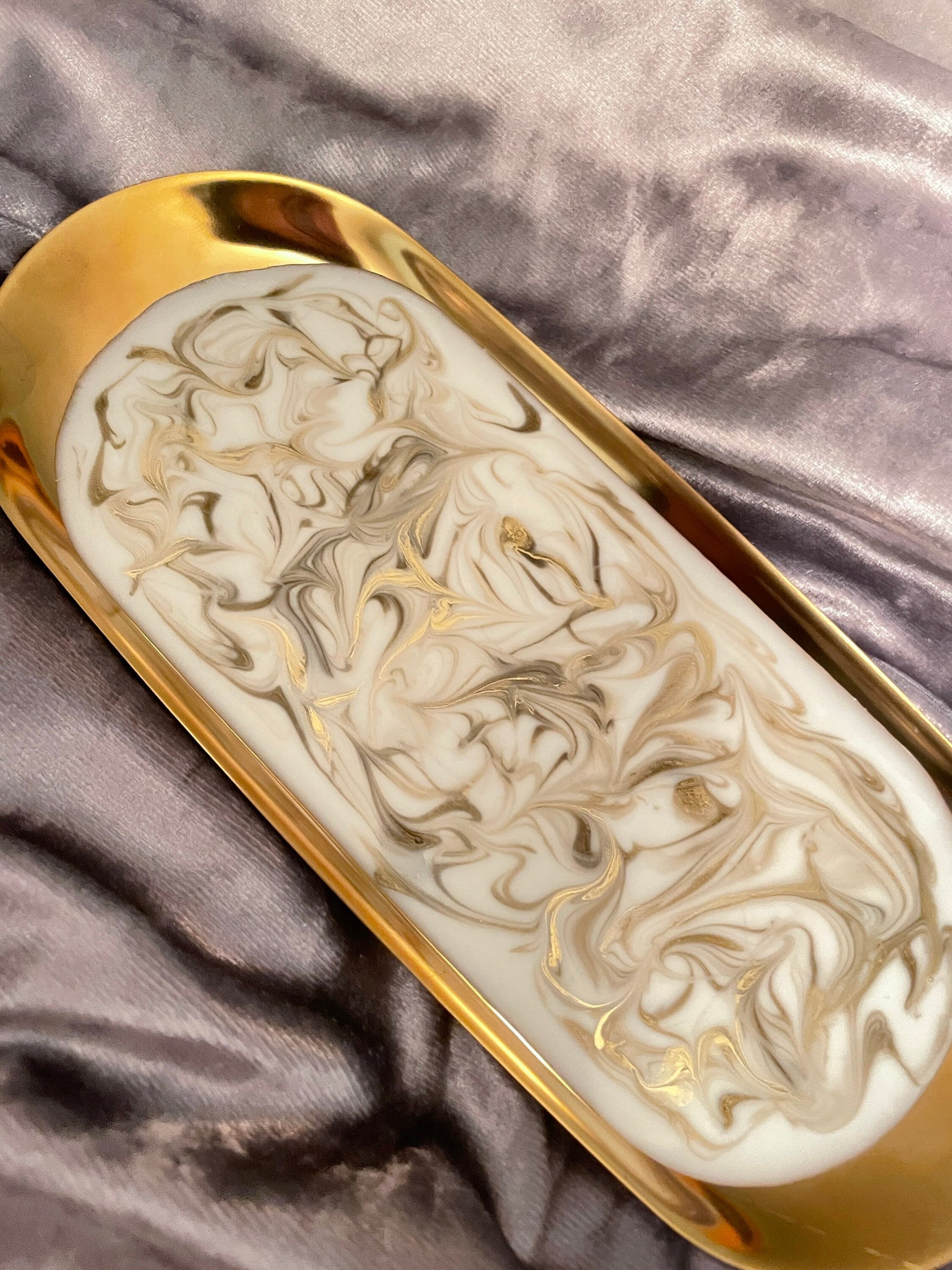 Oval Gold Metal Resin Trinket Tray - Custom - EpoxyCore - [shop_type] 