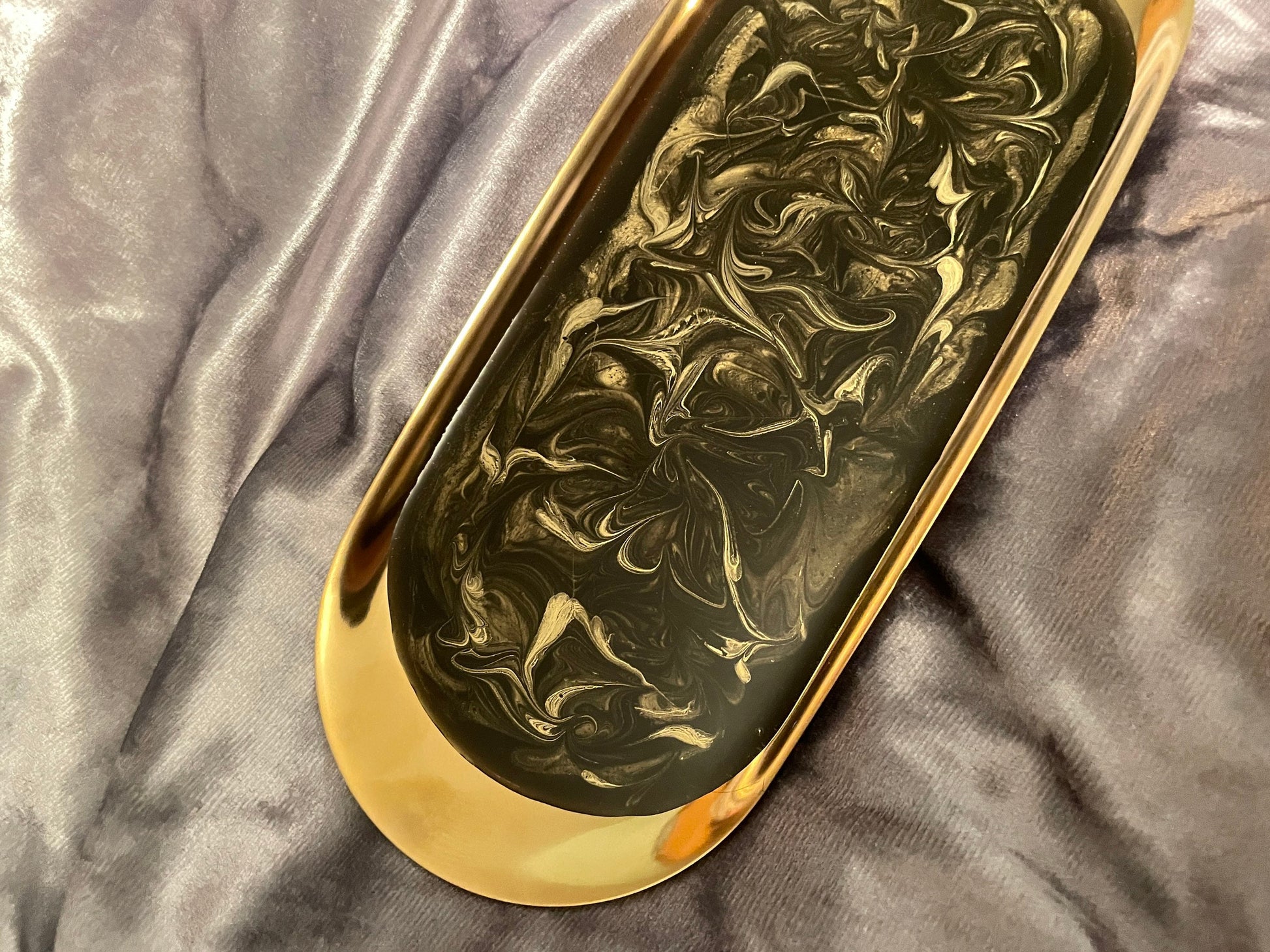 Oval Gold Metal Resin Trinket Tray - Custom - EpoxyCore - [shop_type] 