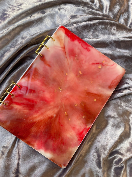 Red, White and Gold A5 Refillable Resin Notebook - EpoxyCore - [shop_type] 