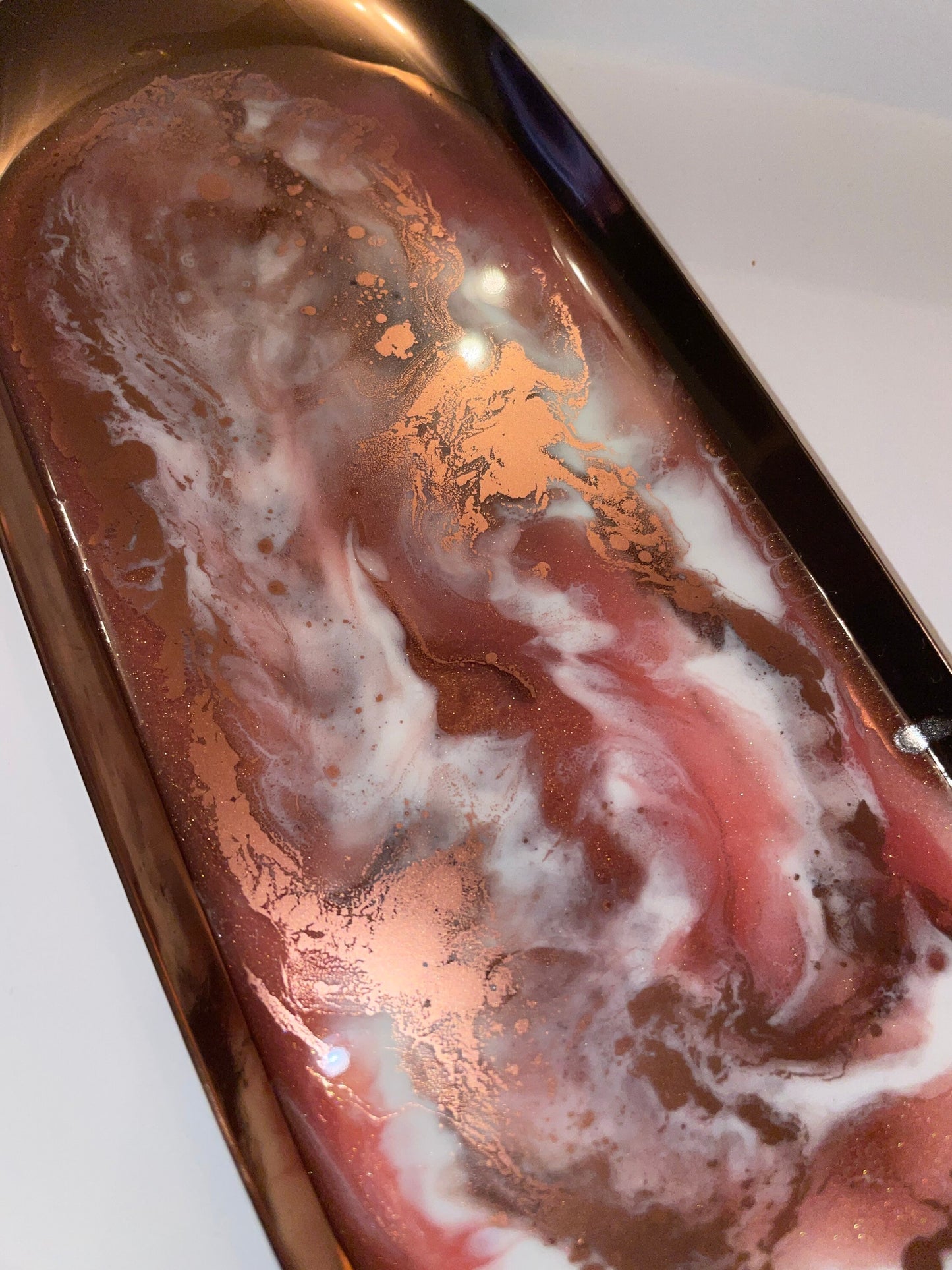 Oval Rose-Gold Metal Resin Trinket Tray - Custom - EpoxyCore - [shop_type] 