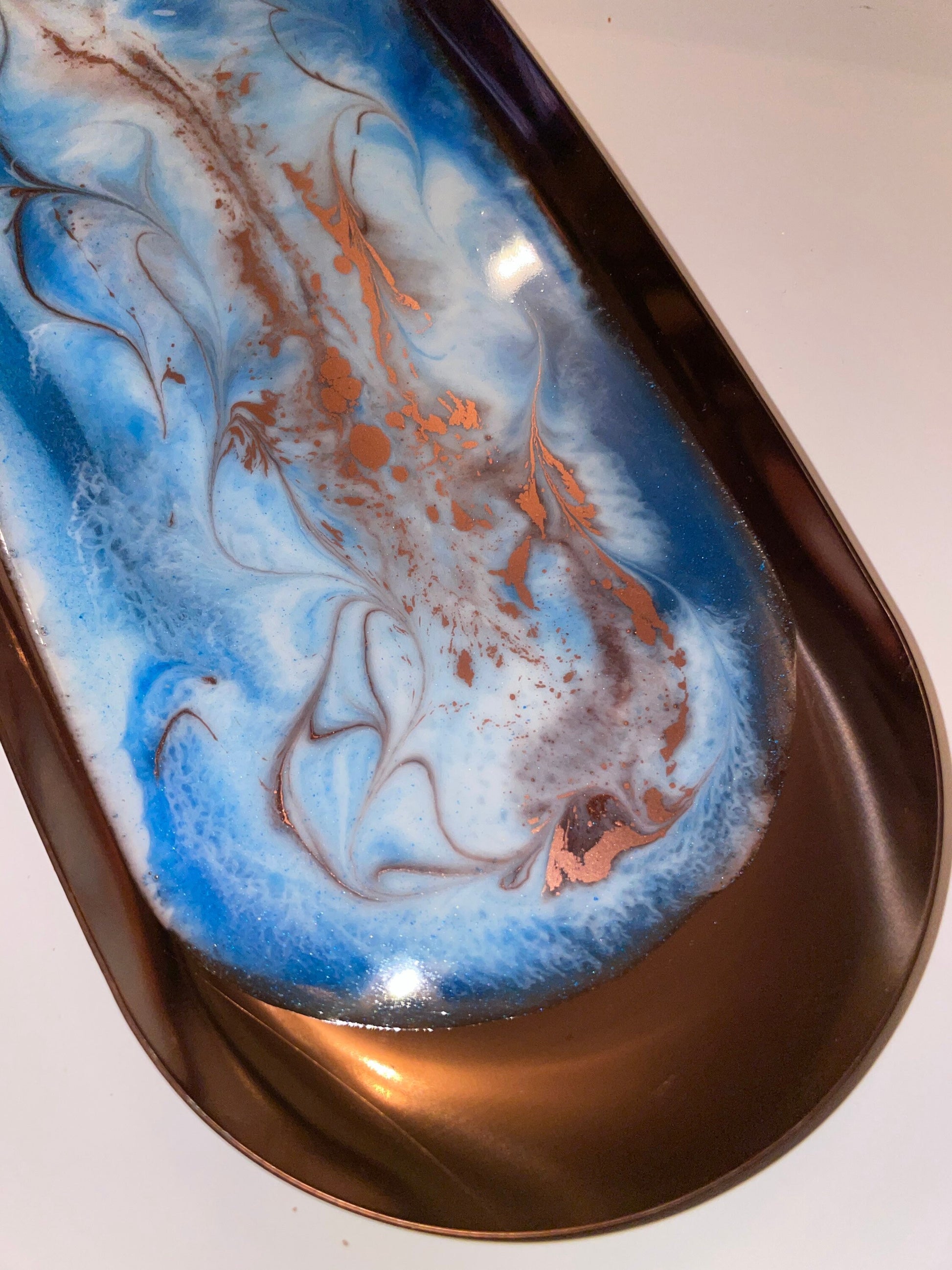 Oval Rose-Gold Metal Resin Trinket Tray - Custom - EpoxyCore - [shop_type] 