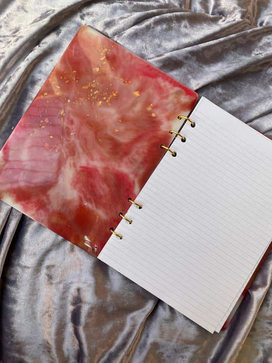 Red, White and Gold A5 Refillable Resin Notebook - EpoxyCore - [shop_type] 