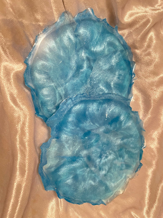 Blue Sea Waves Coasters - Set of 2 - EpoxyCore - [shop_type] 