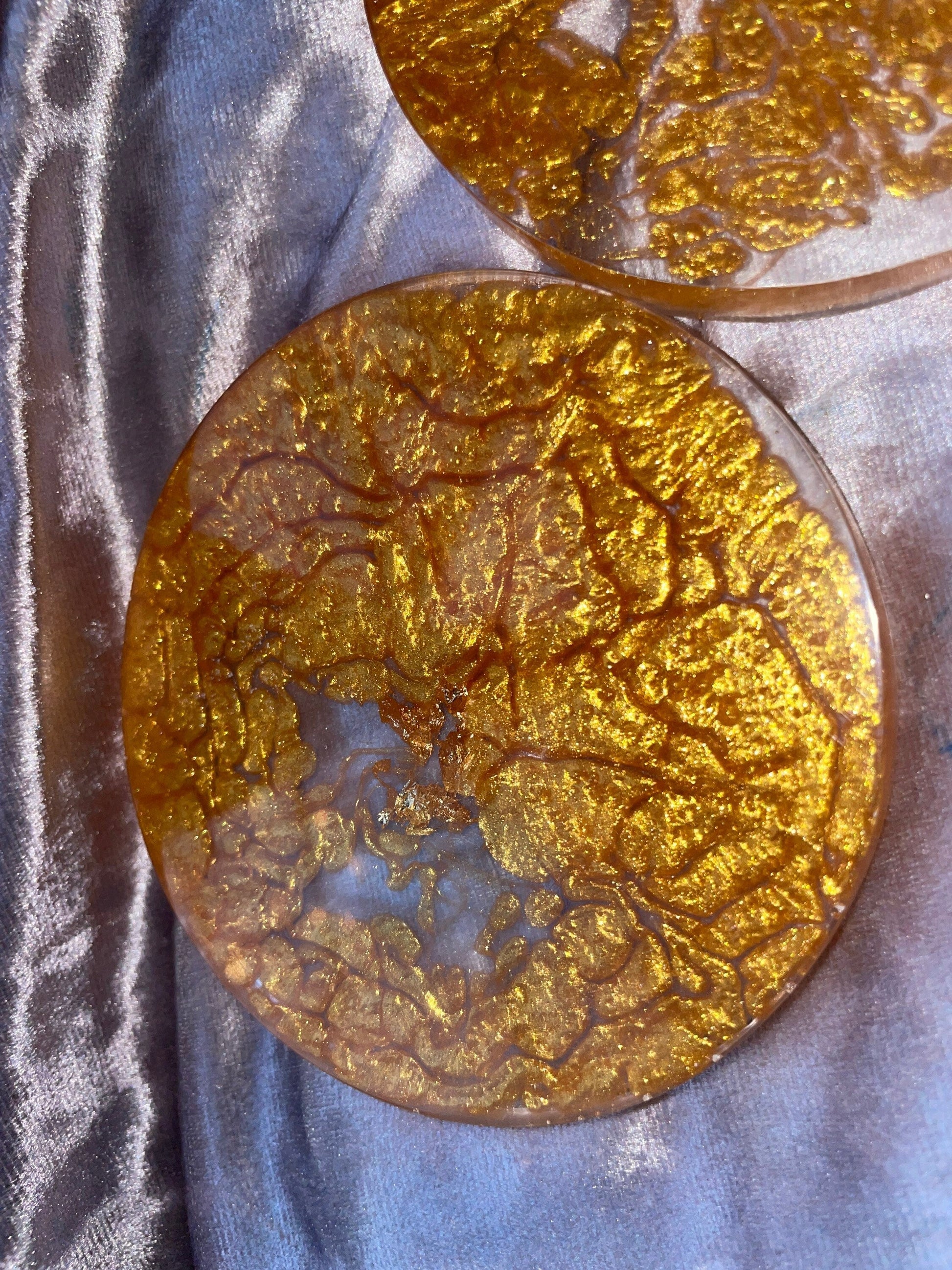 Gold and Clear Resin Coasters - Set of 2 - EpoxyCore - [shop_type] 