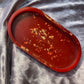 Deep Red with Gold Flakes Oval Resin Trinket Tray - EpoxyCore - [shop_type] 