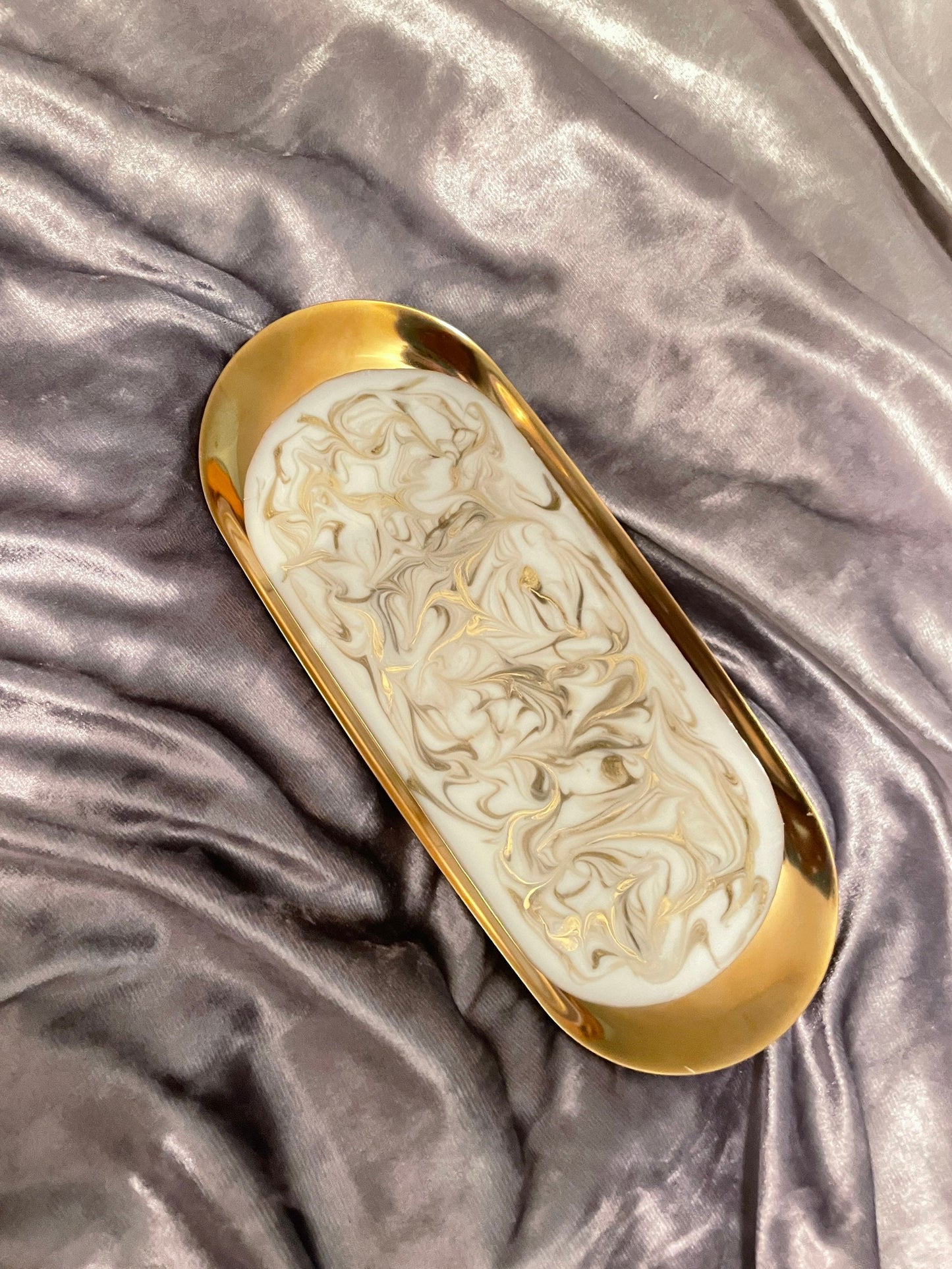 Oval Gold Metal Resin Trinket Tray - Custom - EpoxyCore - [shop_type] 