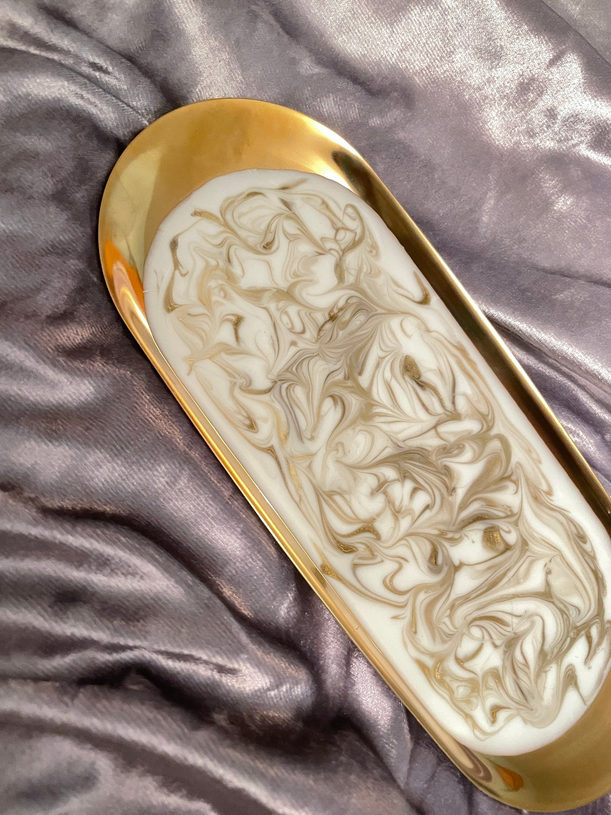 Oval Gold Metal Resin Trinket Tray - Custom - EpoxyCore - [shop_type] 