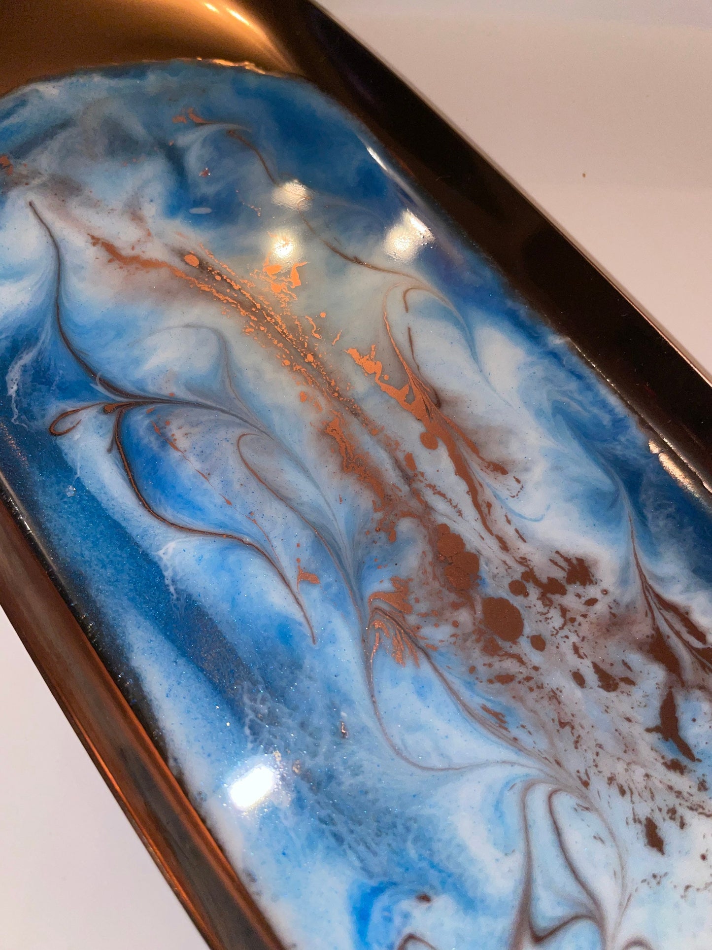 Oval Rose-Gold Metal Resin Trinket Tray - Custom - EpoxyCore - [shop_type] 