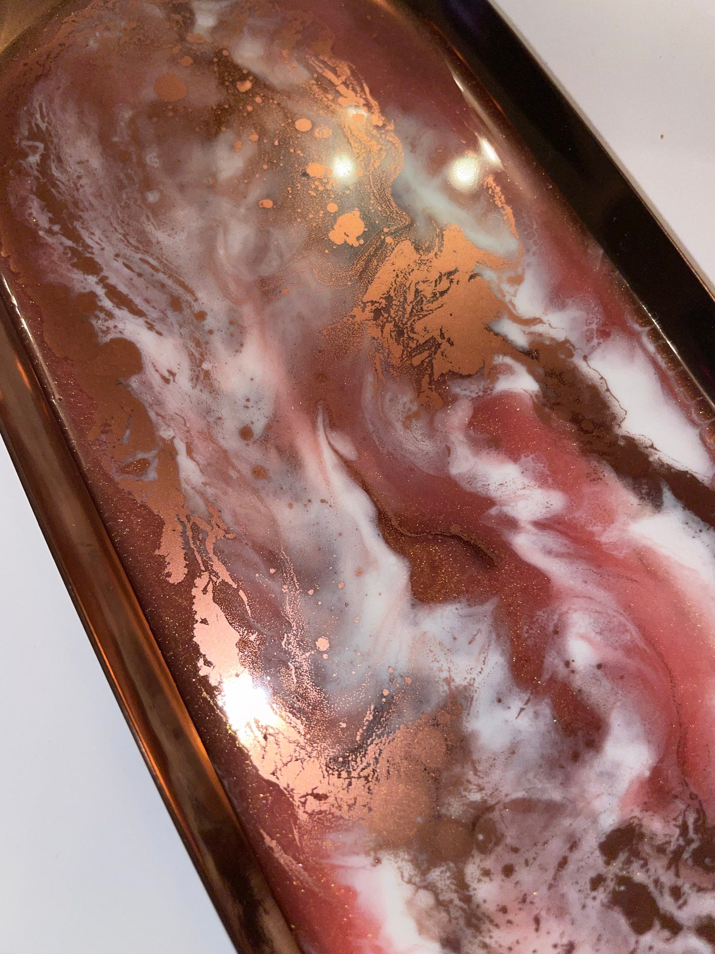 Oval Rose-Gold Metal Resin Trinket Tray - Custom - EpoxyCore - [shop_type] 