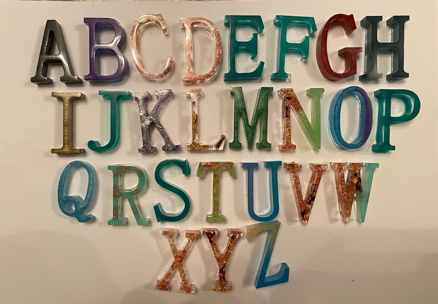 Alphabet Thin Letter Resin Keyring - Custom - EpoxyCore - [shop_type] 