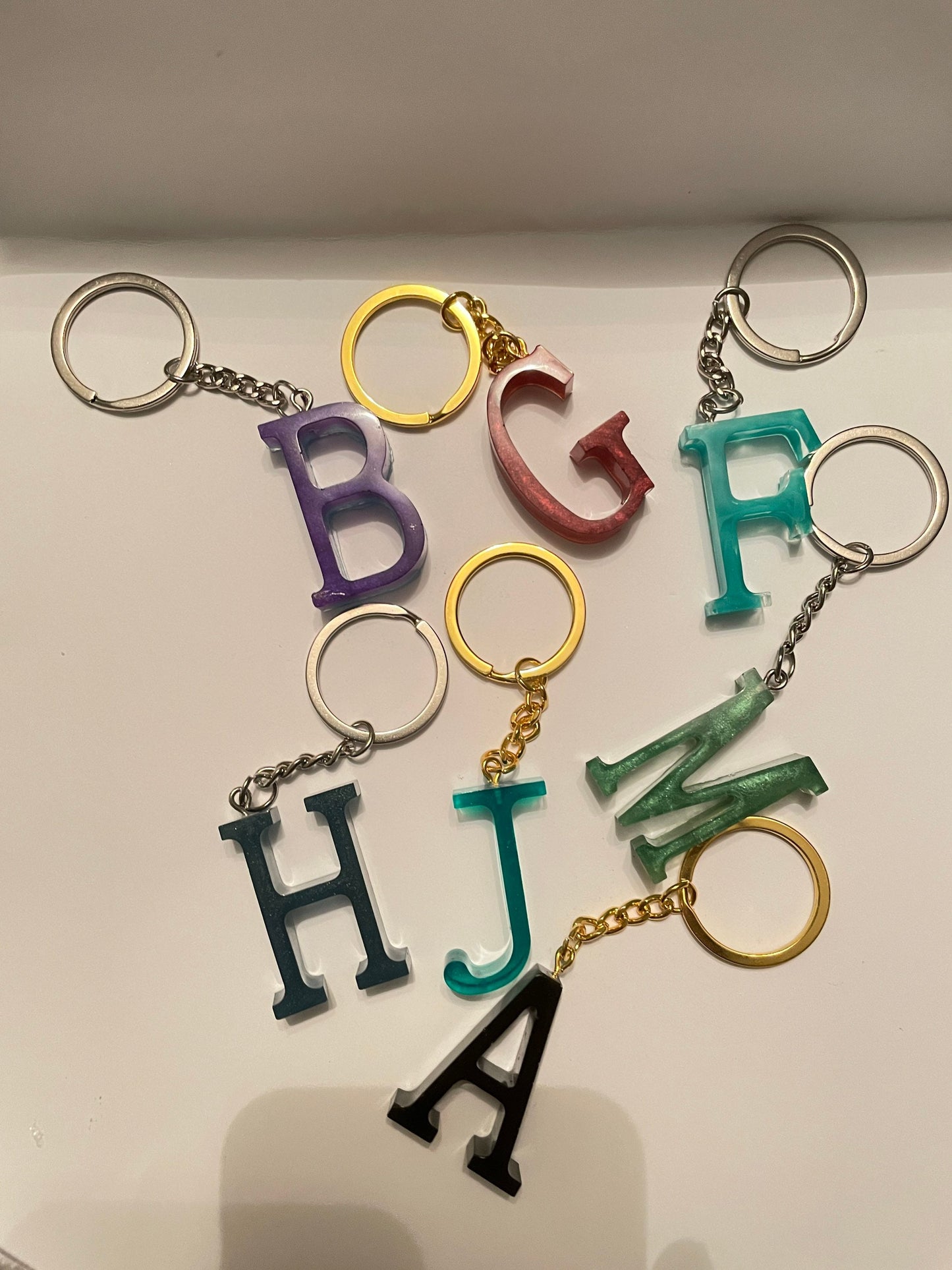 Alphabet Thin Letter Resin Keyring - Custom - EpoxyCore - [shop_type] 