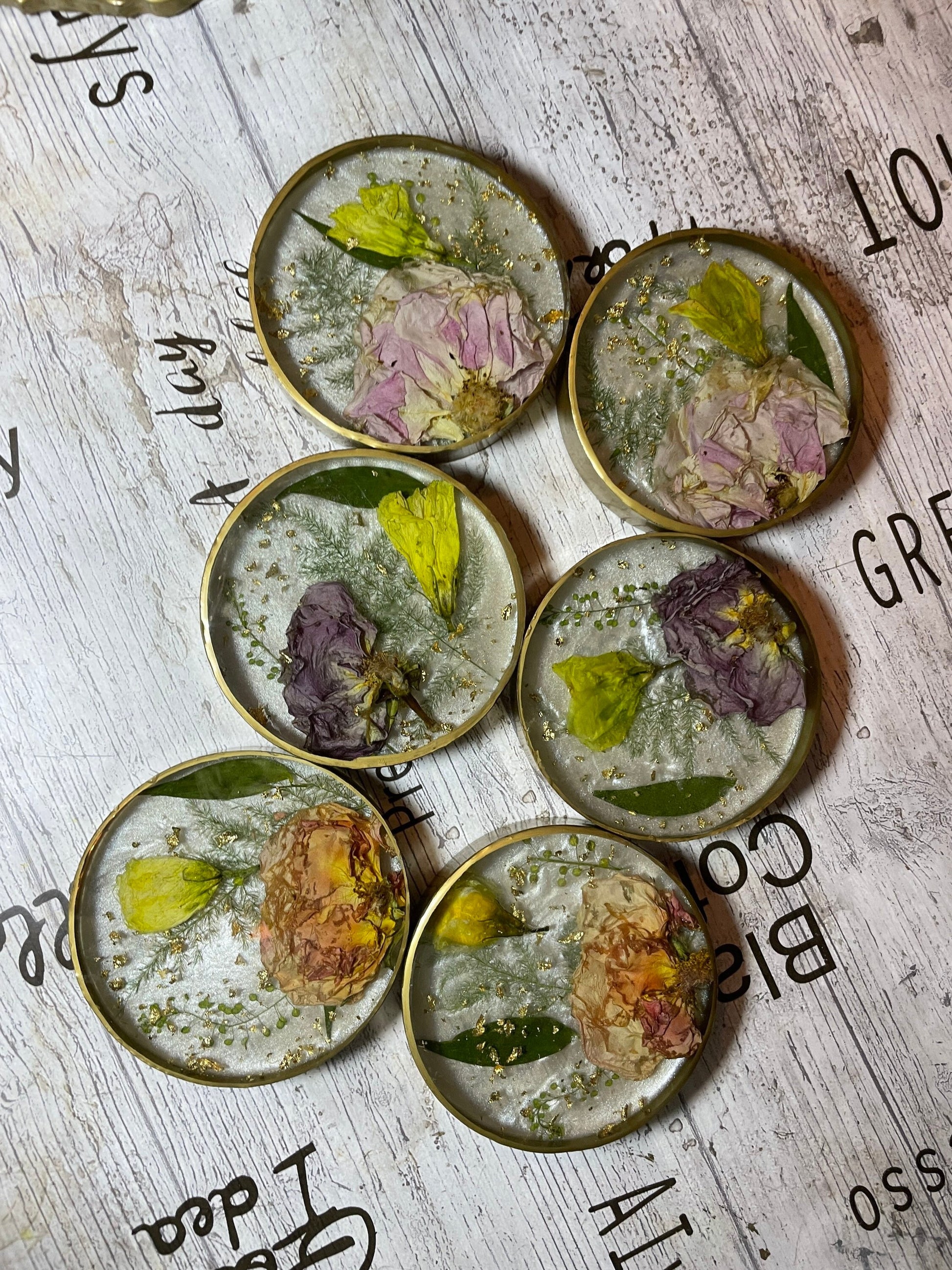 Preserved Florals Round Resin Coasters - Custom - EpoxyCore - [shop_type] 