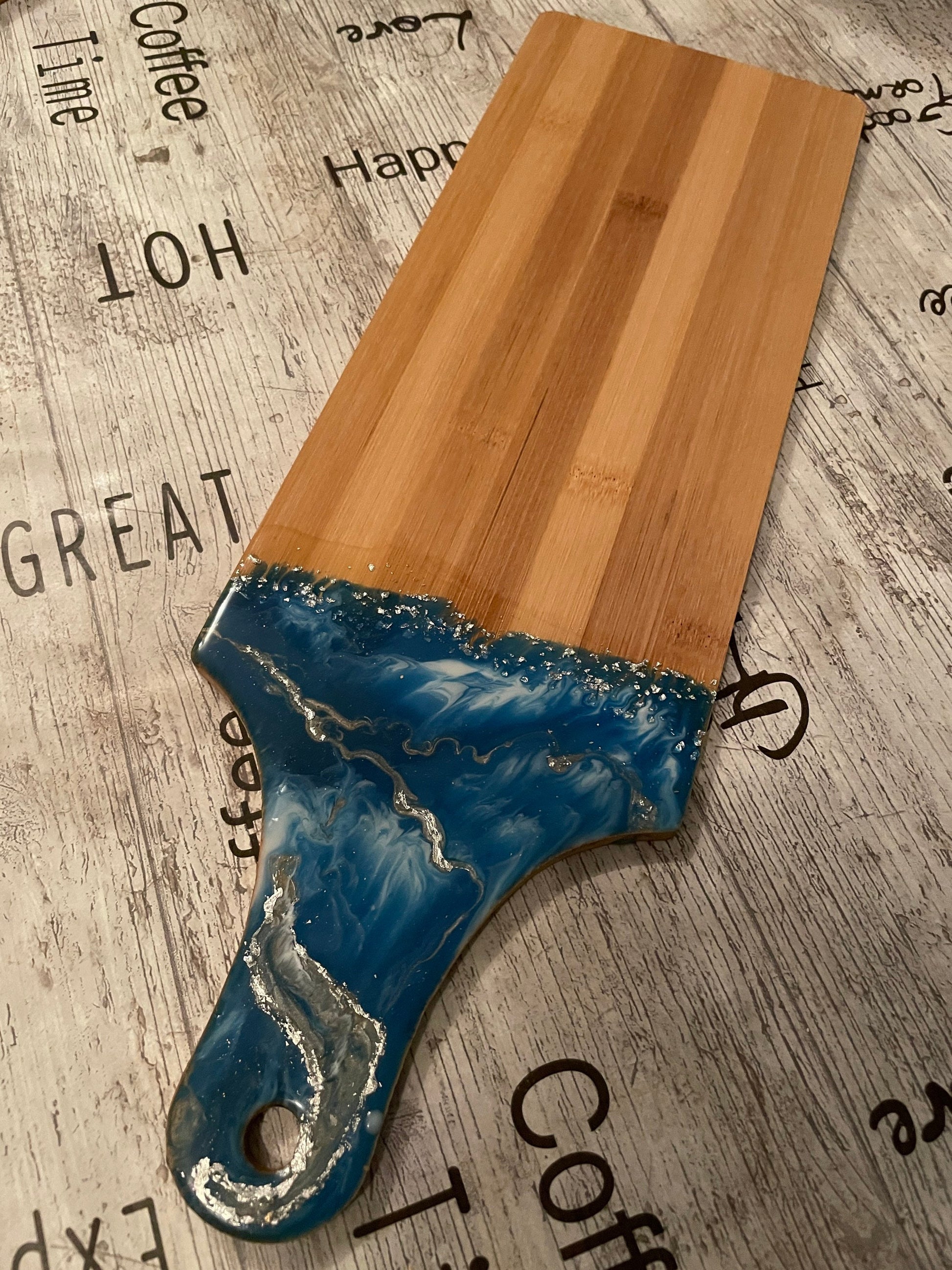 Bamboo Charcuterie Paddle Board 48x15cm - Custom - EpoxyCore - [shop_type] 