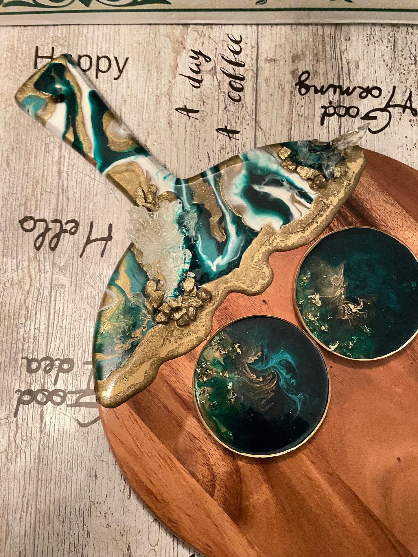 Acacia Resin Charcuterie Board and Resin Coaster Set - Custom - EpoxyCore - [shop_type] 