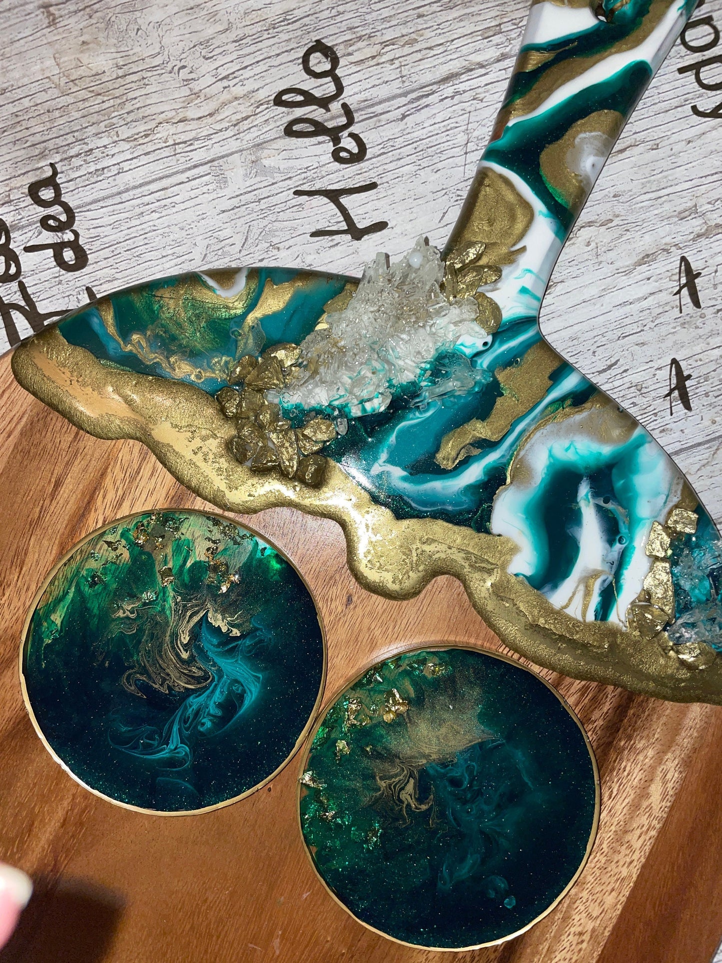 Acacia Resin Charcuterie Board and Resin Coaster Set - Custom - EpoxyCore - [shop_type] 