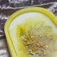 Yellow, White and Clear with Gold Flakes Oval Resin Trinket Tray - EpoxyCore - [shop_type] 