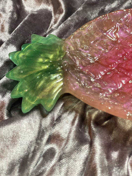 Green, Pink with Silver Flakes Pineapple Resin Trinket Tray - EpoxyCore - [shop_type] 