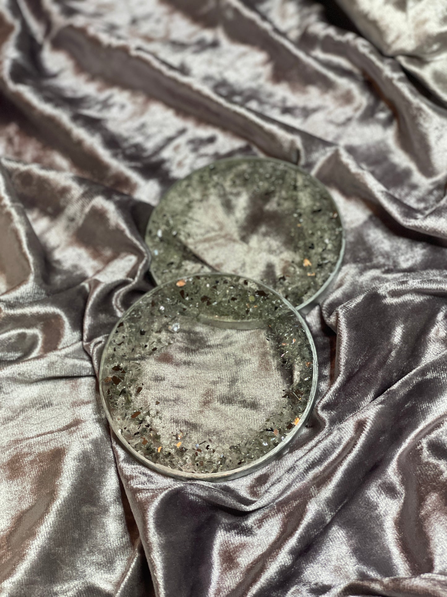 Clear Fire Glass Resin Coasters - Set of 2 - EpoxyCore - [shop_type] 