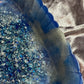 Blue and Silver Marble with Silver and Blue Flakes and Glitter Rectangle Pleated Resin Trinket Tray - EpoxyCore - [shop_type] 