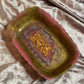 Pink, Gold and Silver with Gold Flakes Rectangle Pleated Resin Trinket Tray - EpoxyCore - [shop_type] 