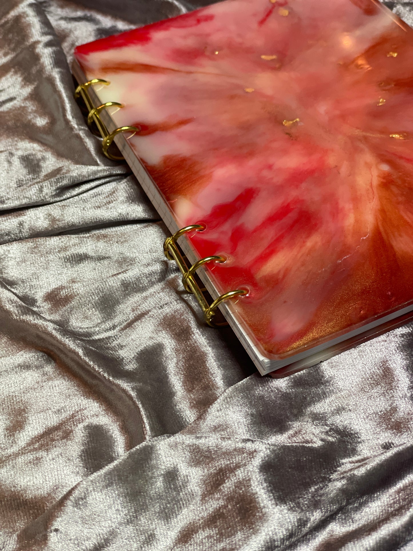 Red, White and Gold A5 Refillable Resin Notebook - EpoxyCore - [shop_type] 