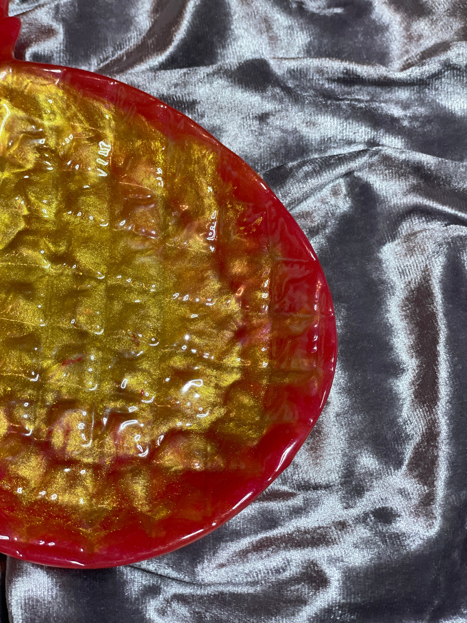 Red and Gold Pineapple Resin Trinket Tray - EpoxyCore - [shop_type] 