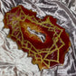 Deep Red, Gold and Glitter Geode Resin Placemat - EpoxyCore - [shop_type] 