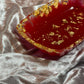 Red, Clear and Gold Flakes Rectangle Pleated Resin Trinket Tray - EpoxyCore - [shop_type] 