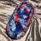 Blue, Red and White Crackle Oval Resin Trinket Tray - EpoxyCore - [shop_type] 