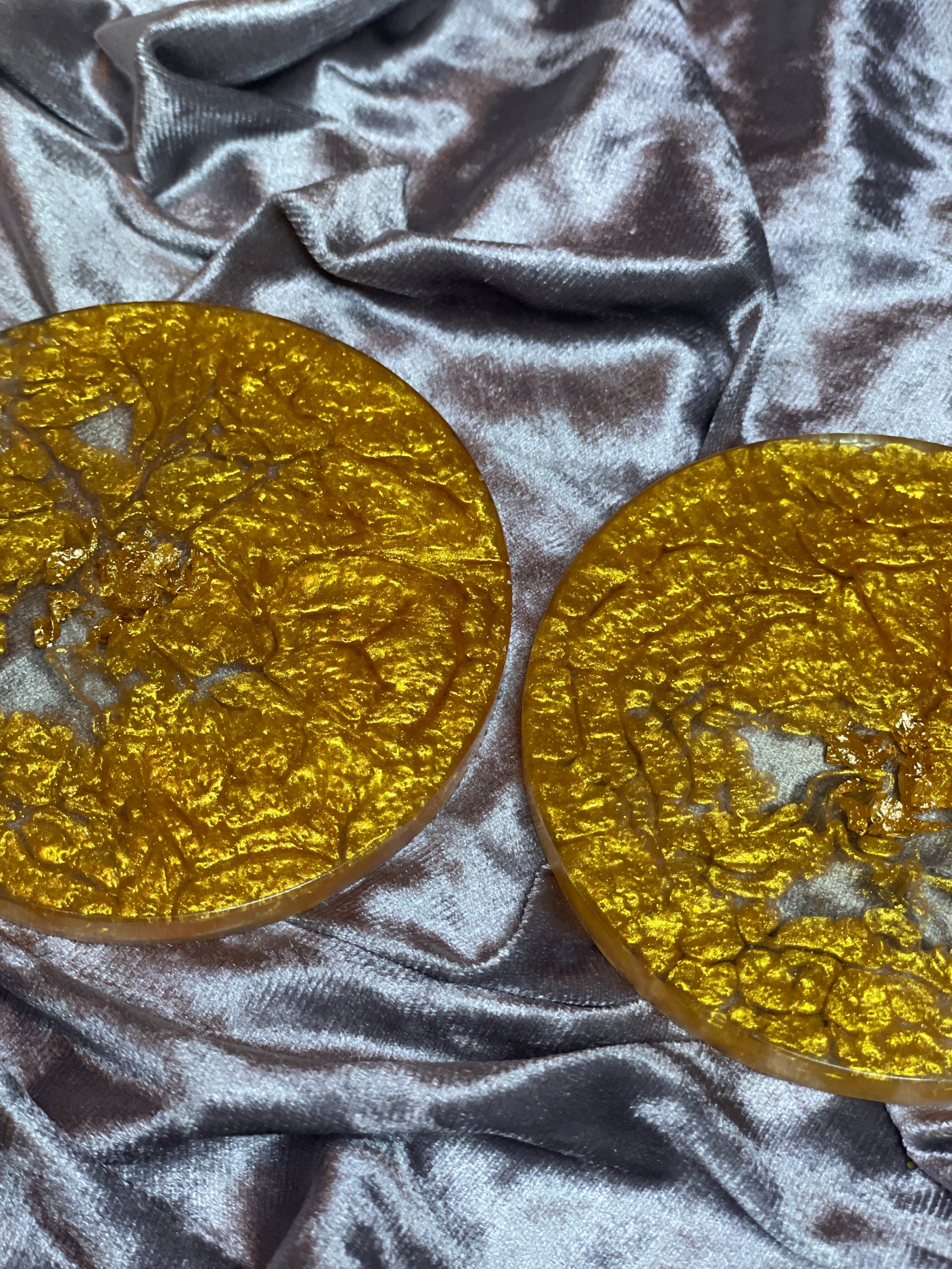 Gold and Clear Resin Coasters - Set of 2 - EpoxyCore - [shop_type] 