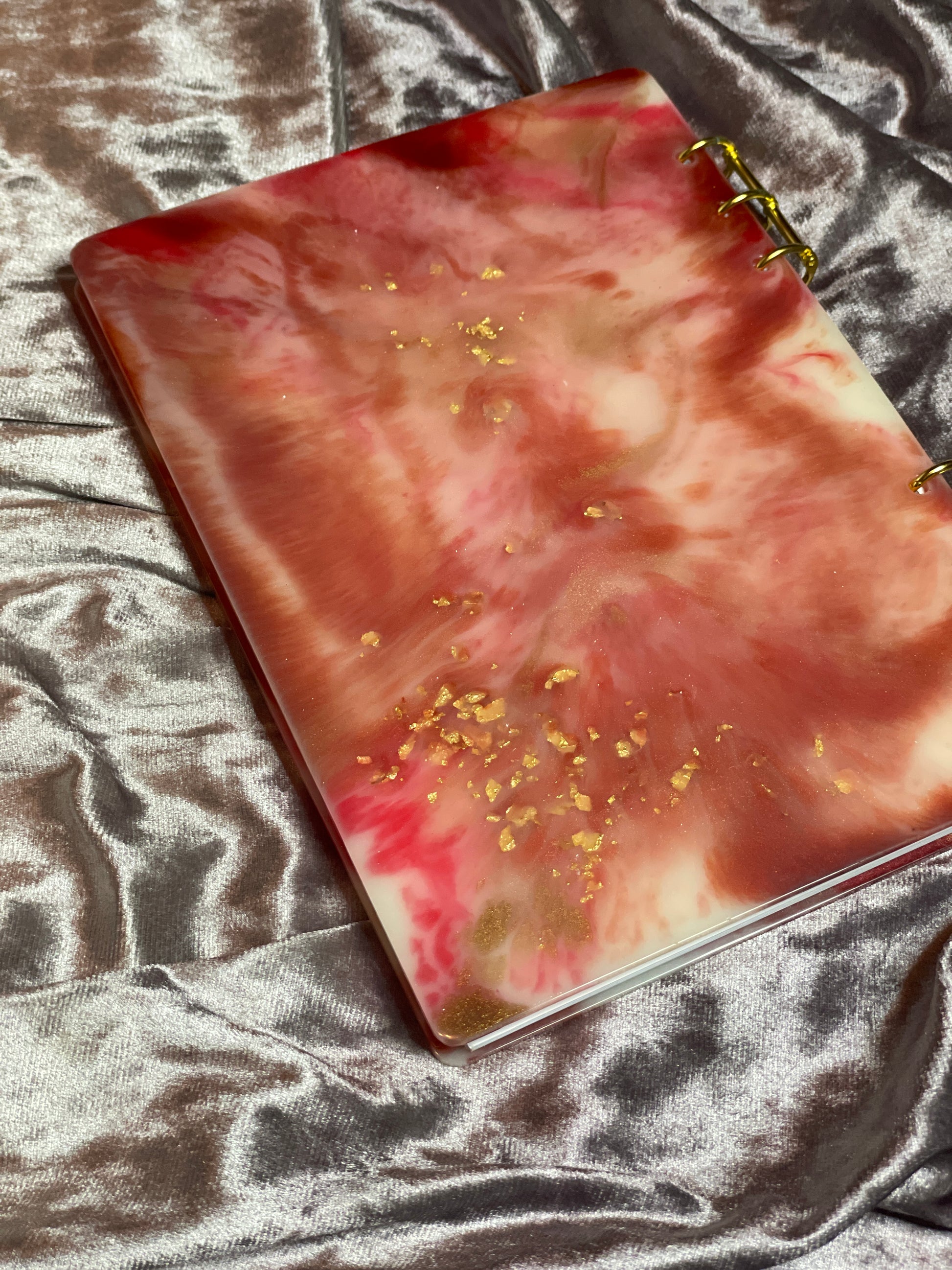 Red, White and Gold A5 Refillable Resin Notebook - EpoxyCore - [shop_type] 