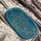 Blue and SIlver Flake Oval Resin Trinket Tray - EpoxyCore - [shop_type] 