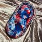 Blue, Red and White Crackle Oval Resin Trinket Tray - EpoxyCore - [shop_type] 