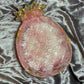 Pink and White Marble with Gold Flakes Pineapple Resin Trinket Tray - EpoxyCore - [shop_type] 