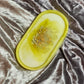 Yellow, White and Clear with Gold Flakes Oval Resin Trinket Tray - EpoxyCore - [shop_type] 